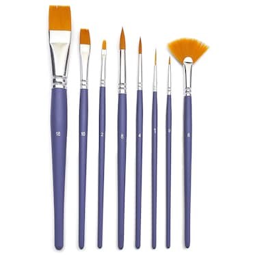 Pebeo Yellow Polyamide Brushes 8Pack