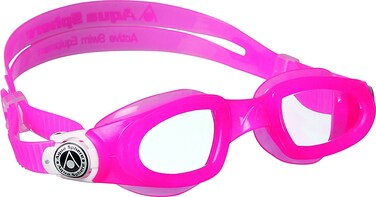 Aqua Sphere Moby Junior Swim Goggles with Clear Lens PinkWhite UV Protection AntiFog Swimming Goggles for Kids