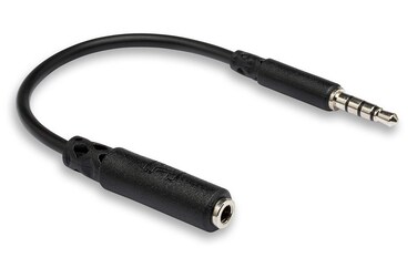 Hosa MHE158 35 mm TRRS to Slim 35 mm TRRS Headphone Adaptor