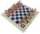 StonKraft Collectible Australian Marble and Lapis Lazuli Chess Board Set  Brass Roman Chess Pieces Pawns  Decorative Stone Chess  15 Inches