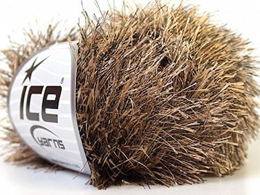 Camel  Brown Eyelash Yarn 50 Gram Ice 22749