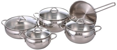 Korkmaz Tombik 9 Piece HighEnd Stainless Steel Cookware Set