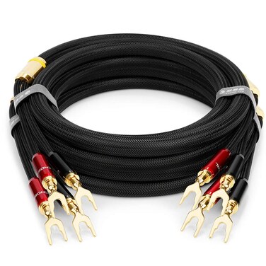 Choseal HiFi OCC Single Crystal Copper Speaker Cable Y Plug Compatible StereoSpeakerAmplifier82ft  25m