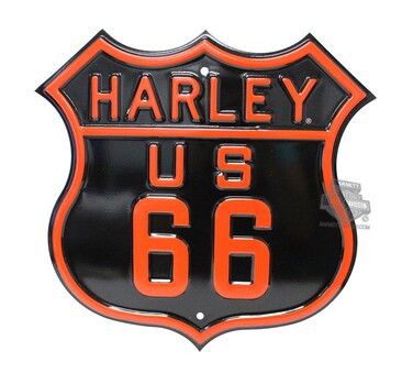 HarleyDavidson Route 66 Embossed Steel Street Sign