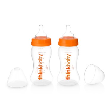 Thinkbaby BPA Free Vented Baby Bottles 9 ounce 2 pack