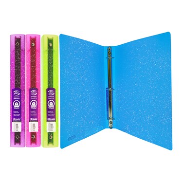 BAZIC 1 Glitter Poly 3Ring Binder wPocket for School Home or Office Case of 48 312848