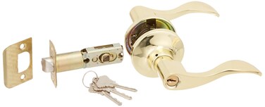 Constructor CONPREPBET Prelude Entry Lever Door Lock with Knob Handle Lockset Polished Brass