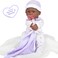 JC Toys La Baby Boutique African American 11 inch Small Soft Body Baby Doll dressed in Purple for Children 12 Months and older