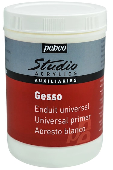 Pebeo Gesso Universal Primer Studio Acrylics Auxiliaries 1 L White