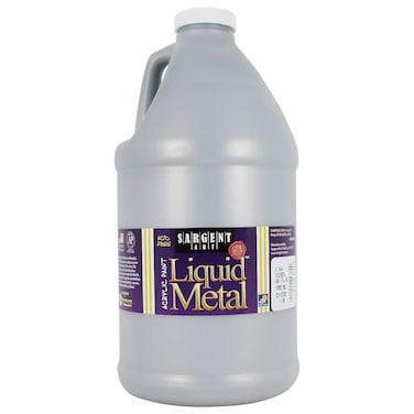 Sargent Art Liquid Metal Acrylic Paint 64 Ounce Silver Color Rich and Lustrous Fast Dry Formula NonToxic for Kids Beginners  Students Art Supplies for Craft Surfaces Pouring and Canvases