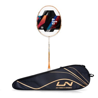 LINING Air  Force 78 G3 Strung Carbon Fibre Badminton Racquet 78G G6 WhiteOrangeBlack