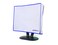 Computer Monitor dust Cover for Flat Panel LCDSilky Smooth AntiStatic Vinyl with Blue Trim 23W x16H x3D