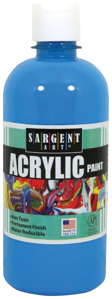 Sargent Art 16 Ounce Acrylic Paint Turquoise NonFading Rich Vivid Pigments Brilliant Matte Finish Fast Dry Formula NonToxic