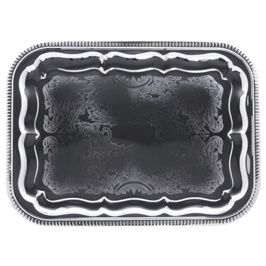 American Metalcraft 16 x 12 Rectangular Chrome Serving Tray  Affordable Elegance Series