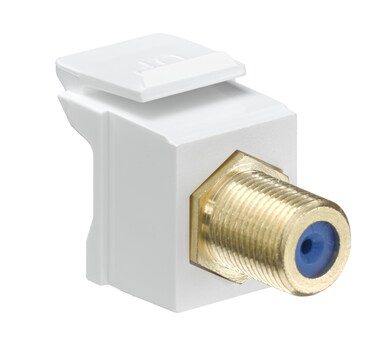 Leviton 40831BW QuickPort FType Adapter GoldPlated White