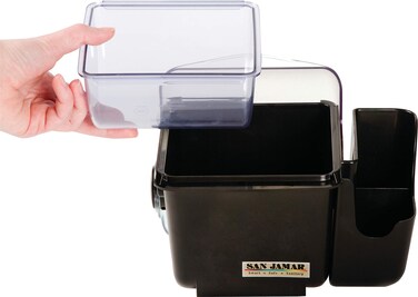 San Jamar BD2002CAR Mini Dome Garnish Center with Chillable Tray and Right Hand Caddy 1Quart Black NSF