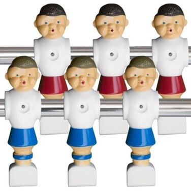 Brybelly OldStyle Foosball Men with Hardware Set of 6 Red and Blue