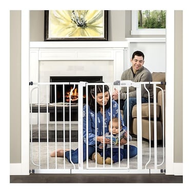 Regalo Easy Step 49Inch Extra Wide Baby Gate Includes 4Inch and 12Inch Extension Kit 4 Pack of Pressure Mount Kit and 4 Pack of Wall Mount Kit