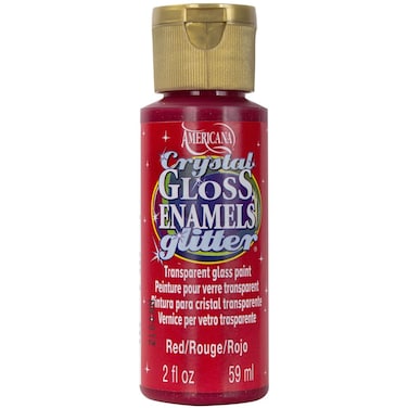 DecoArt Americana Crystal Gloss Enamel Glitter Paint 2Ounce Red