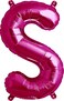 16 inch Letter S  Magenta AirFilled Foil Balloon