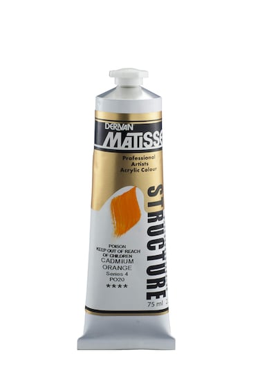 Matisse Structure Heavy Body Acrylic Paint High Viscosity Acrylics  75 ml Tube  Cadmium Orange