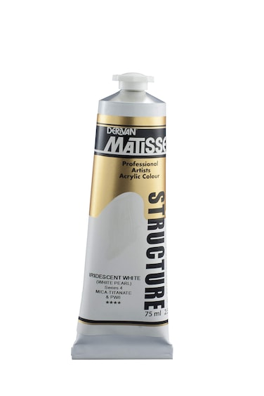 Matisse Structure Heavy Body Acrylic Paint High Viscosity Acrylics  75 ml Tube  Iridescent White