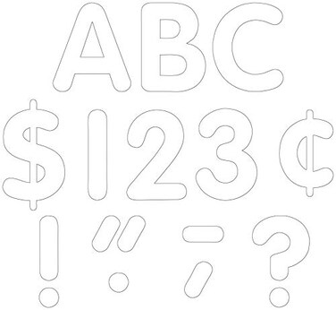 Teacher Created Resources White Classic Font 4Inch Letters Uppercase Pack 5382