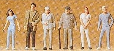 Preiser 14002 Pedestrians Standing Passers by Package6 HO Model Figure
