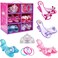 Jeowoqao Girls Dress up Shoes Princess Role Play Shoes Collection Set Dress up Princess Shoes with Princess Crown and 3 Pcs Bracelets for Little Girls Ages 36