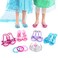 Jeowoqao Girls Dress up Shoes Princess Role Play Shoes Collection Set Dress up Princess Shoes with Princess Crown and 3 Pcs Bracelets for Little Girls Ages 36