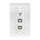 2 Coax 1 CAT6 Ethernet Wall Plate  ESYLink 2 Port Coaxial Cable TV FType and 1 Port Cat 6 Cover Plate  White