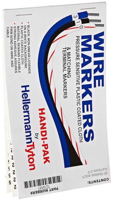 Hellermann Tyton TCWM1 HandiPak 45 Markers Each  09 White