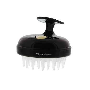 Vitagoods Scalp Massaging Shampoo Brush  Handheld Vibrating Massager WaterResistant Device  Black
