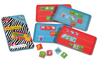 The Purple Cow Magnetic to Go Zoo Rummy Travel Games Magnet Board Game Set for Both at Home  in The Car  On The Go  for Traveler Kids  6YearOld  Up  Traveling Adults  50 Magnetpiece 146