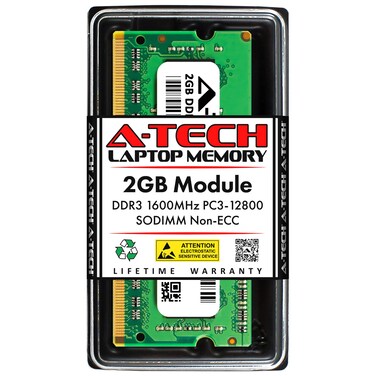 ATech 2GB DDR3 1600MHz PC312800 CL11 SODIMM 204Pin NonECC SODIMM Laptop Notebook RAM Memory Module