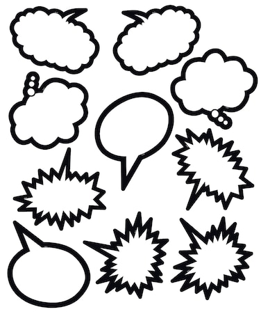 Teacher Created Resources Black and White SpeechThought Bubbles Accents 5592