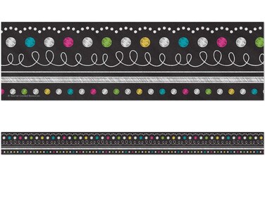 Teacher Created Resources Chalkboard Brights Straight Border Trim 5619