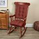 Klear Vu Omega NonSlip Rocking Chair Cushion Set with Thick Padding and Tufted Design Includes Seat Pad  Back Pillow with Ties for Living Room Rocker 17x17 Inches 2 Piece Set Red