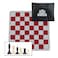 WE Games Ultimate Travel Tournament Chess Set  Foldable Red Silicone Board Staunton Triple Weighted Pieces  375 in King Compact Storage Pouch  Ideal for Portable Adult  Family Chess Games