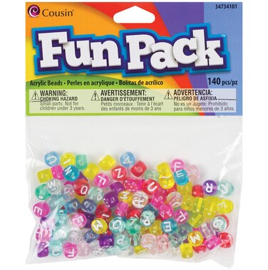 Cousin Fun Packs 140Piece Round Alpha Beads