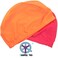 Qualtiy Yes QY 2Pack Superior Polyester Cloth Fabric Bathing Cap Swimming Caps Swimming Hats for Water Sports Bright Orange and Red