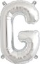 16 inch Letter G  Silver AirFilled Foil Balloon