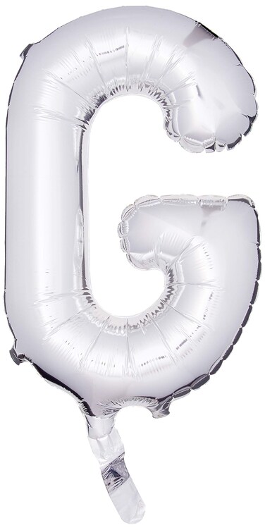16 inch Letter G  Silver AirFilled Foil Balloon