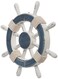 Hampton Nautical Rustic Dark Blue and White Ship Wheel 12