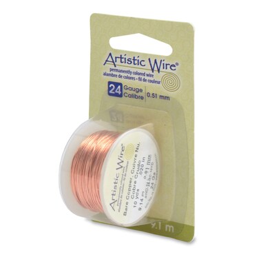 Artistic Wire 24 Gauge Bare Copper Craft Jewelry Wrapping Wire 10 yd