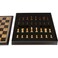 Adrienne Chess Inlaid Burl Wood Board Game with Weighted Wooden Pieces Extra Large 19 x 19 Inch Set