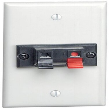 Leviton 409511PW 1Gang Single Spring Clip Device AudioVideo Wallplate Standard Size Polymer Break Resistant Box Mount White