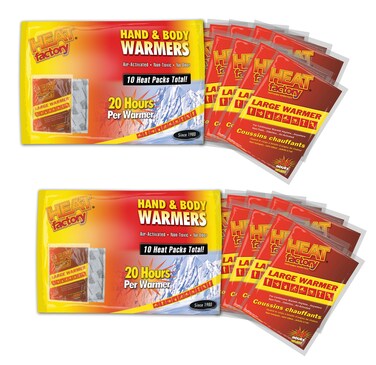 Heat Factory Hand and Body Heat Warmers 10 Pack Large