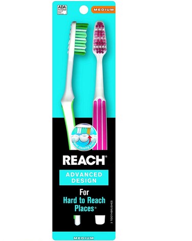 REACH Advanced Design Toothbrushes Medium 2Count