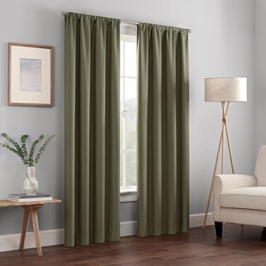 Eclipse Kendall Modern Blackout Thermal Rod Pocket Window Curtain for Bedroom or Living Room 1 Panel 42 X 63 Artichoke